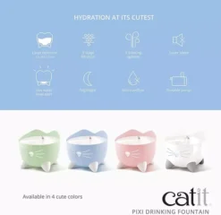 Catit PIXI Water Fountain Stainless Steel -Petties Zone catit pixi water fountain stainless steel frnm.jpg