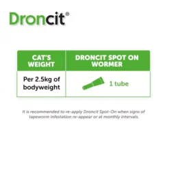 Vetoquinol Droncit Spot-On Tapewormer For Cats 10 Vetoquinol Droncit Spot-On Tapewormer For Cats -Petties Zone droncit spoton tapewormer for cats mvkh.jpg
