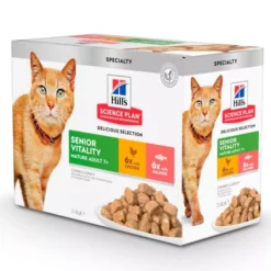 Hills Hill's Science Plan Adult 7+ Senior Vitality Wet Cat Food Multipack Chicken & Salmon