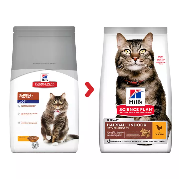Hills Hill's Science Plan Mature Adult Hairball & Indoor Chicken Cat Food 2 Hills Hill's Science Plan Mature Adult Hairball & Indoor Chicken Cat Food - Image 2
