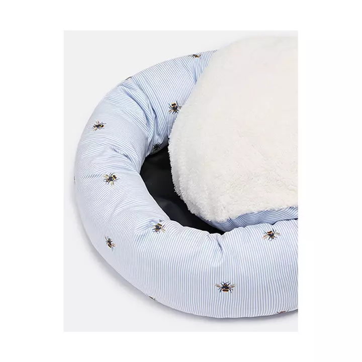 Joules Ticking Bee Doughnut Cat Bed 2 Joules Ticking Bee Doughnut Cat Bed - Image 2