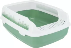 Trixie Delio Litter Tray With Rim For Cats Green/White